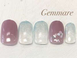 シンプルアジサイフラワーネイル