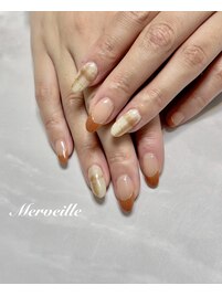 チェック×フレンチネイル