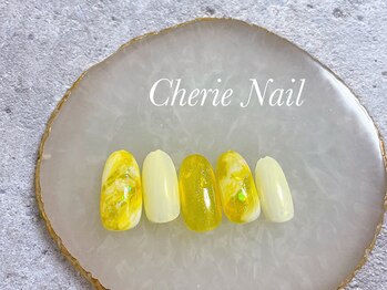 シェリーネイル(Cherie Nail)/透け感マーブル×ミラーネイル★