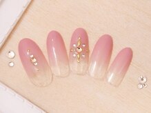 ネイルサロンフォーユー(for u)/カラグラ×ビジュー♪￥５９８０