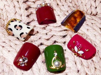 ネイル アンド ボディジュエリー リッチスタイル(Nail&Body Jewely Rich style)/定額親指2本アートコース★