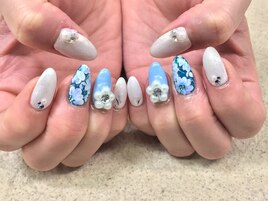 お花！爽やかブルー