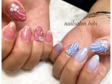 ネイルサロン ビビ(bibi)/ちぐはぐ夏ネイル
