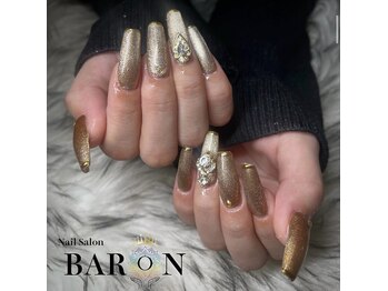 バロン 新宿店(BARON)/綺麗めなゴールドネイル