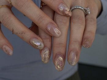 アイネイルズ 吉祥寺店(I nails)/くすみピンクミラー淡色もやもや