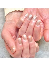 ショートネイル細フレンチ