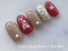 ハニービービー(Honey Bee Bee)/シンプルクリスマスネイル