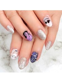 ハロウィンネイル★おばけネイル