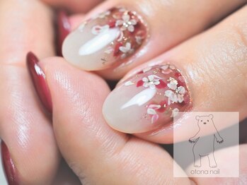 オトナネイル(otona nail)/小花グラデーションジェルネイル