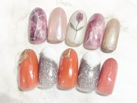 秋限定ゴージャスネイル