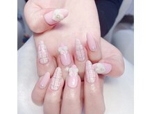 コロミネイル(colome nail)/アート放題#ツイード#3Dアート
