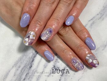ネイルアトリエルカ(nail atelier LUCA)/W-257 大人可愛い紫陽花ネイル