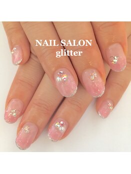 ネイルサロン グリッター(NAIL SALON glitter)/ピンクグラデーションネイル
