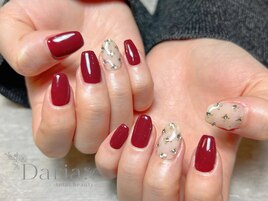 ボルドー　ビジュー　スクエア