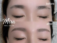 nail&eyebrow Mira【ワンカラー/マグネット/アイブロウ/眉毛】/眉ワックス×間引き°