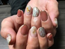 ネイルズティンク(Nails.tink)/シースルービジュー×大理石