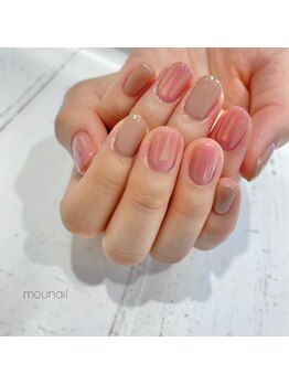 ムーネイル(mou nail)/シアーカラーとオーロラフイルム