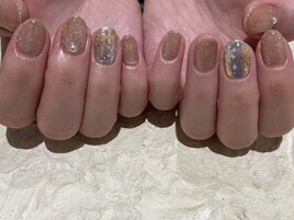 【パラジェル】雪の結晶ネイル