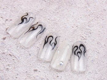 ネイル ブーマー(Nail BOOMER)/手書きアート/ファイアー/クリア