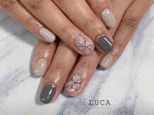 ネイルアトリエルカ(nail atelier LUCA)/W-255 シアーグレー大理石ネイル
