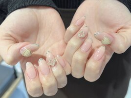 ガラスフレンチネイル ¥9000～