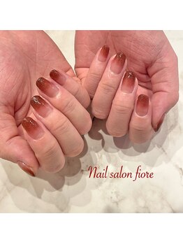 フィオーレ(fiore)/秋色 赤グラデーション&多色ラメ