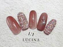 ネイルスタジオ ルキナ(LUCINA)/c-118 ピンクツイードネイル