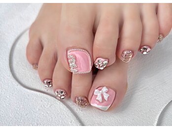 韓国ネイル リボンネイル