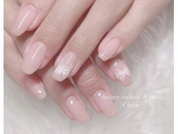 シェリエ(Cherie)/リボンネイル/先端ラメ