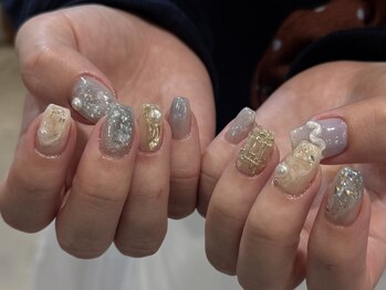 サトリネイルルーム(Satoril..nail room)/ブルーシャインお持ち込みdesign