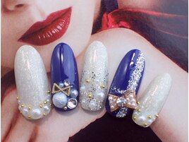 大人のキラキラリボンNAIL