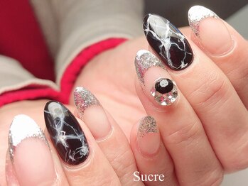 シュクル(Sucre)/大理石ネイル☆ブラック