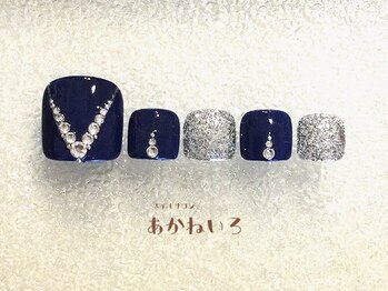ネイルサロン あかねいろ/夏ブルー フットネイル
