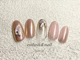 ミラーネイル　ニュアンスネイル