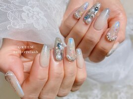 夏の埋め尽くしネイル