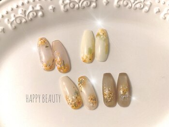 ハッピービューティー(Happy Beauty)/春のミモザネイル☆