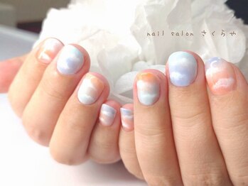 夏の夕焼けニュアンスネイル