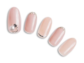 プラスネイル 北千住東口店(PLUS NAIL)/【451】先端ラメ×パール¥6,589