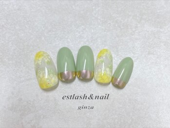 エストラッシュアンドネイル 銀座店(est lash&nail)/ミモザネイル　パラジェル