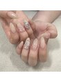 ペルルネイル(perle nail) リボンやキラキラのパーツのデザインが好きです!