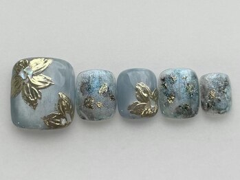 アイネイルズ 池袋店(I-nails)/お花ブルー