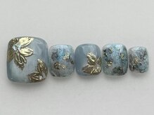 アイネイルズ 池袋店(I-nails)/お花ブルー