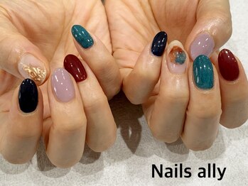 ネイルズアリー 立川店(Nails ally)/ニュアンス×ぷっくり×秋カラー