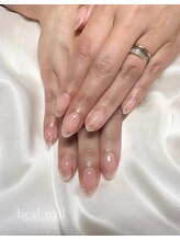 ヒールネイル(heal nail)/オーロラパウダー×ミラーfrench