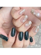 キュアバイアニーアンドジーノ(Qa by Annie&Gino)/左右非対称ネイル