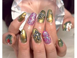 卒業式ネイル/メタリック/派手