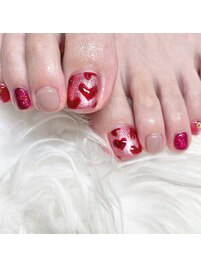 Valentine foot nail♪