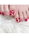Valentine foot nail♪