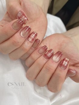 エスネイル 新宿西口店(es NAIL)/マググラデ×チェック