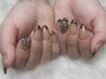[選べるパーツ3個*ジェルネイル] グラデーションorフレンチorマグネット¥7500